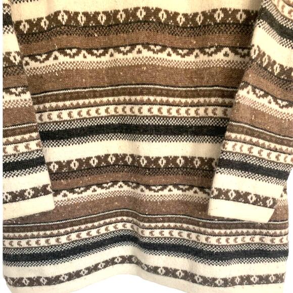 Vintage Maglia Donna Nordic Sweater M Fair Isle Brown Wool Blend Italy Pullover - Picture 4 of 8